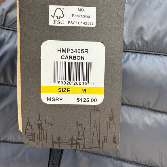 Hawke & Co Puffer Coat Men's M Grey Performance Wind And Water Resistant NWT - Picture 10 of 15